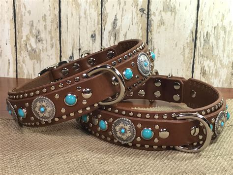 99 Sweetheart Bling Turquoise Leather Pet Collars Turquoise suede leather collars for small dogs and cats with crystal bling. . Leather dog collar western